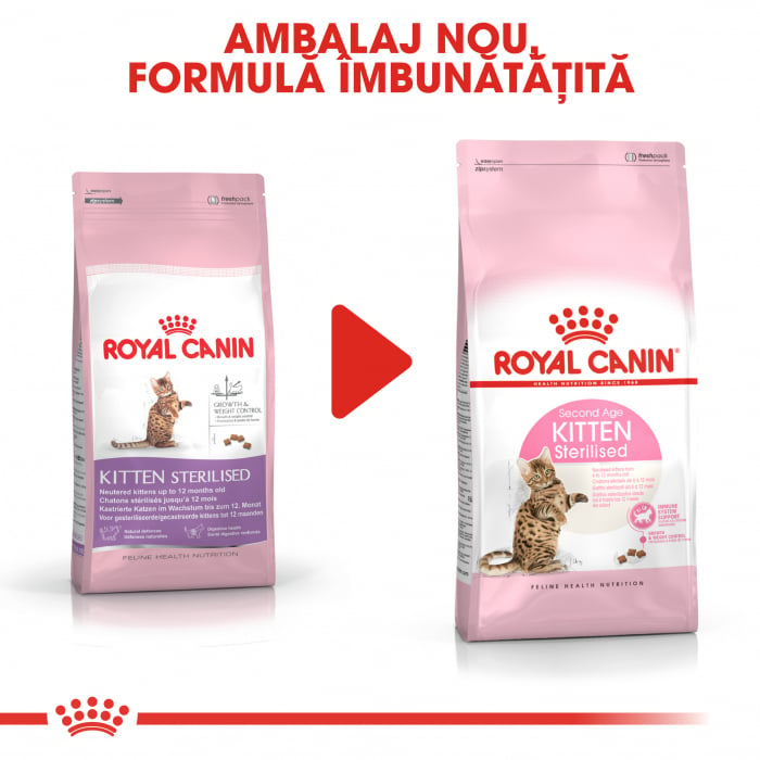 Royal Canin Kitten Sterilised hrana uscata pisica sterilizata junior, 400 g [6]