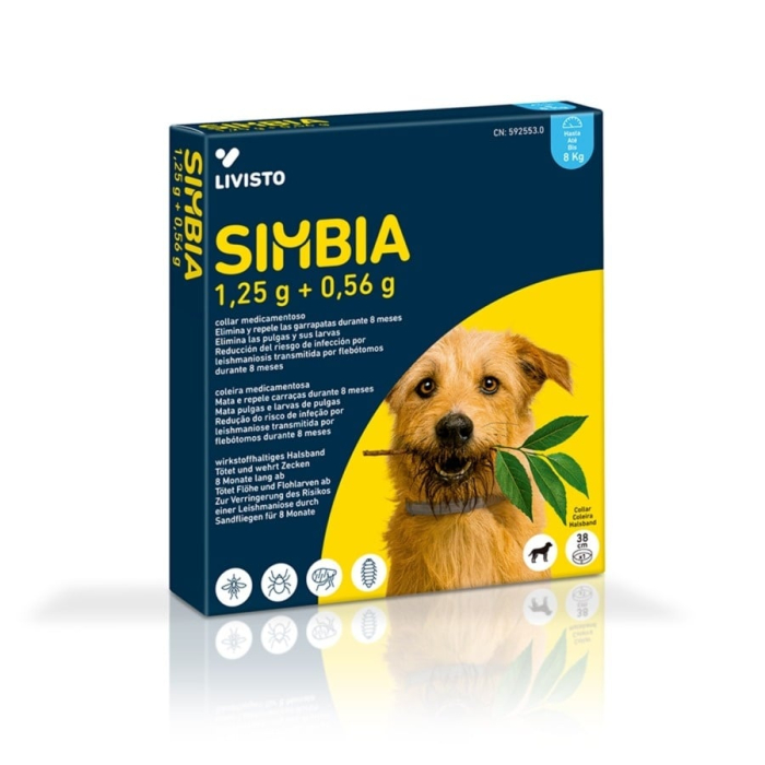 Simbia Zgardă Antiparazitară Câini Talie Mică până la 8 kg – 38 cm [2]