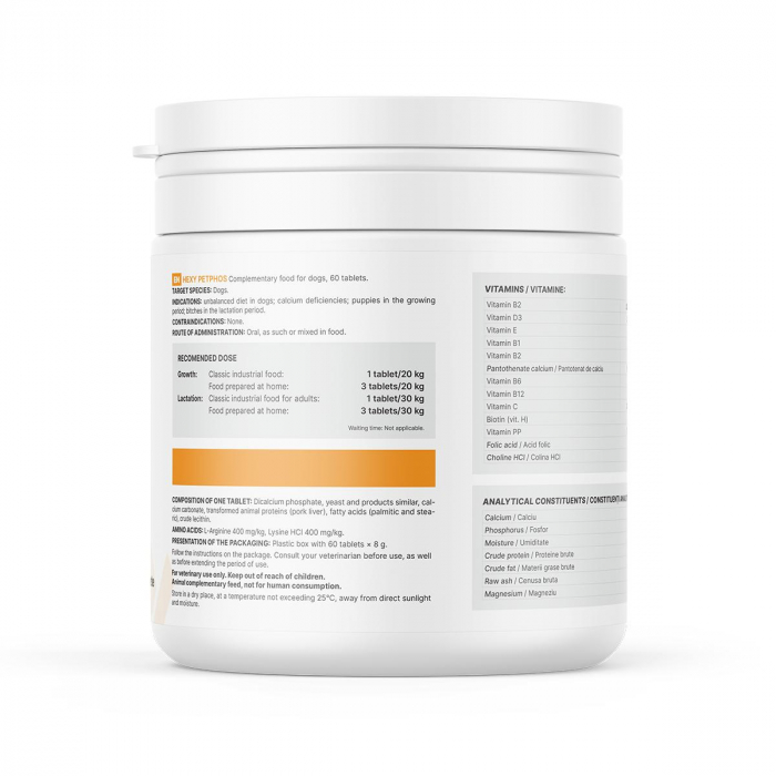 Supliment nutritiv pentru caini Hexy Pet Phos 60 tablete [5]