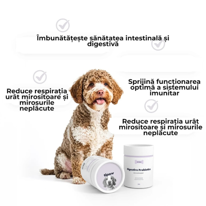 Tipaw Digestive Probiotics – Supliment pentru câini cu probleme digestive, 60 comprimate masticabile moi [4]