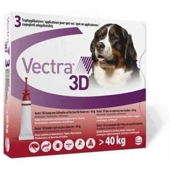 Deparazitare externă pentru câini VECTRA 3D DOG +40 KG - set 3 pipete [1]
