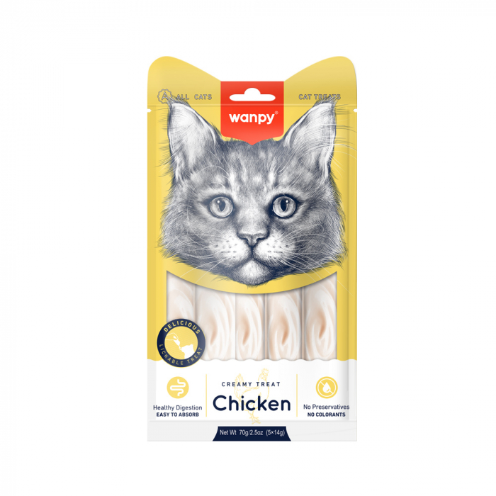 Wanpy recompensa pisici crema de pui 5x14 gr [1]