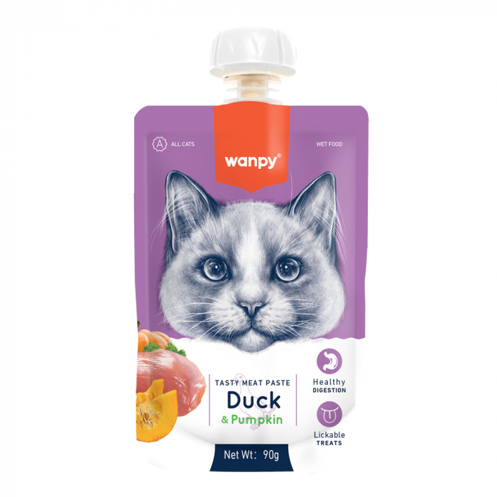 Wanpy recompensa pisici rata si dovleac 90 gr [1]