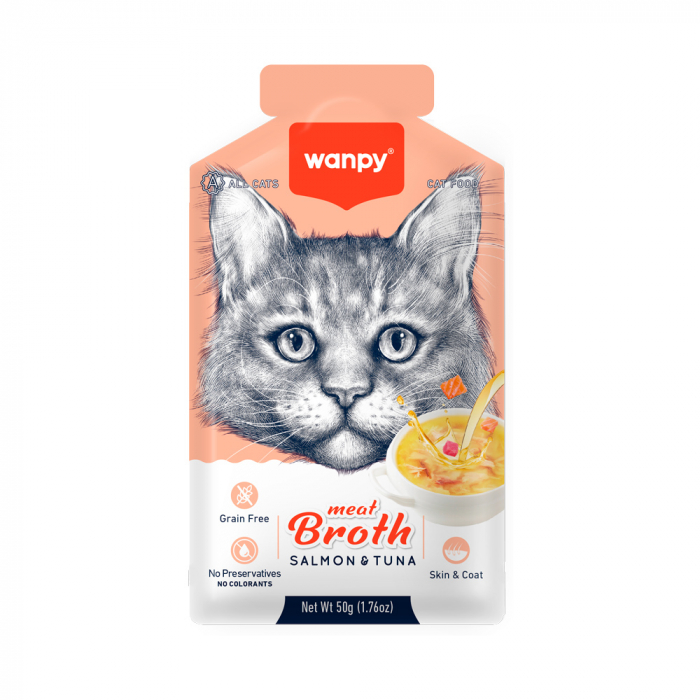 Wanpy supa de ton si somon 50 gr pentru pisici [1]