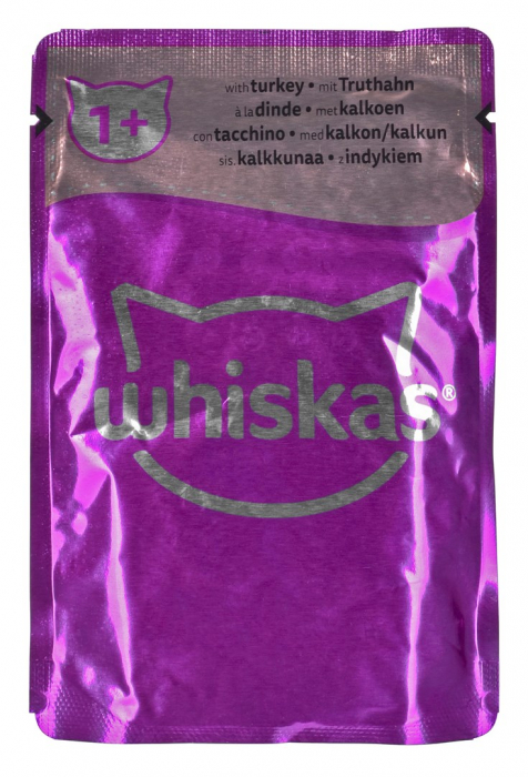 WHISKAS Adult pliculețe 4 x 85 g hrană umedă pentru pisici adulte, în jeleu (bucăți cu: pui, curcan, pasăre, rață) [3]