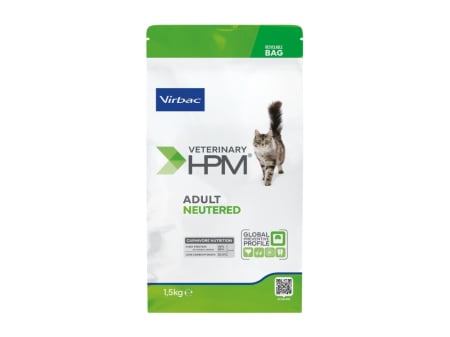 VIRBAC - 1.5 kg Virbac HPM Adult Neutered Cat – Hrană Uscată Superpremium pentru Pisici Sterilizate