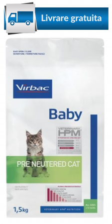 VIRBAC - 1.5kg Virbac HPM Baby Pre Neutered Cat, hrana uscata pentru pisici