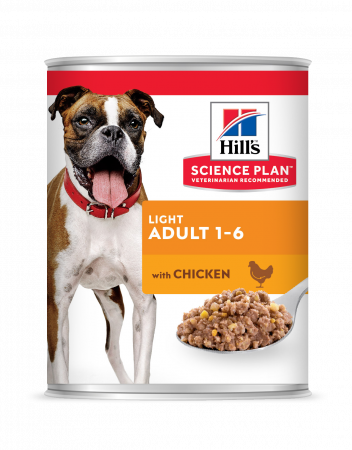 HILL’S SCIENCE PLAN ADULT LIGHT  hrană pentru câini 370 g (conservă) [0]