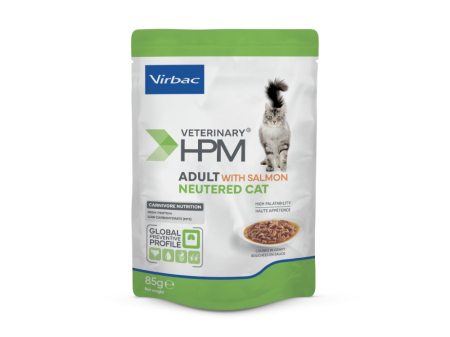 12x85g Virbac HPM Cat Adult Neutered Salmon chunks in gravy, hrana umeda pentru pisici [1]