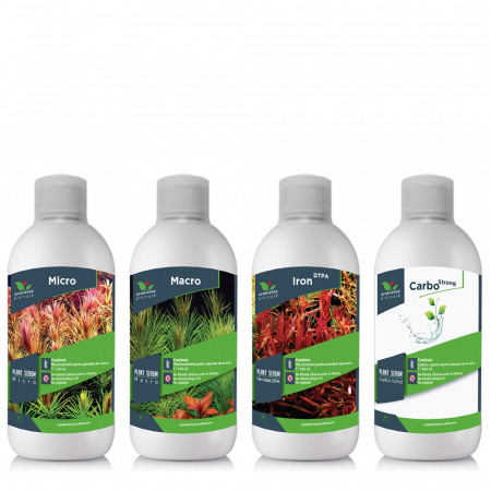 ACVARISTICĂ - Pachet Fertilizare acvariu completa micro-macro-fier-carbo Plant Serum 4x100ml