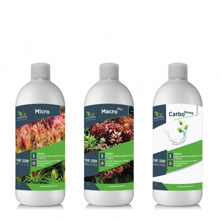 ACVARISTICĂ - Pachet Fertilizare acvariu micro-macro Pro-carbo Plant Serum 3x500ml