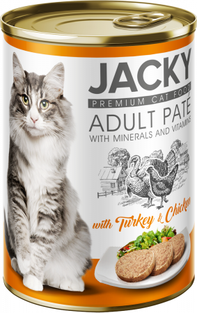 Produse - Jacky Premium Cat Food cu pui și curcan 415g