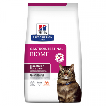 Produse - 3kg Hill’s PD Gastrointestinal Biome, hrană uscată dietă veterinară pentru pisici cu probleme intestinale