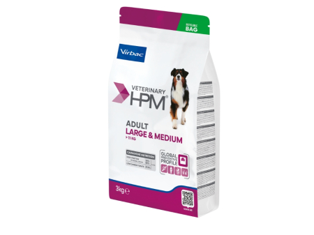 VIRBAC - 3kg Virbac HPM Adult Dog Large & Medium – Hrană Uscată Superpremium pentru Câini Adulți de Talie Medie și Mare