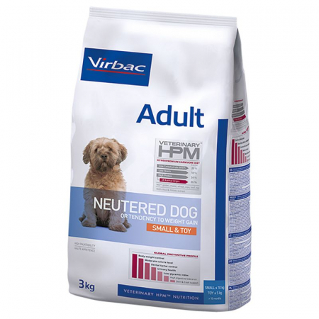 VIRBAC - 3kg Virbac HPM Adult neutered dog small & toy – Hrănire inteligentă pentru cei mici cu inimi mari