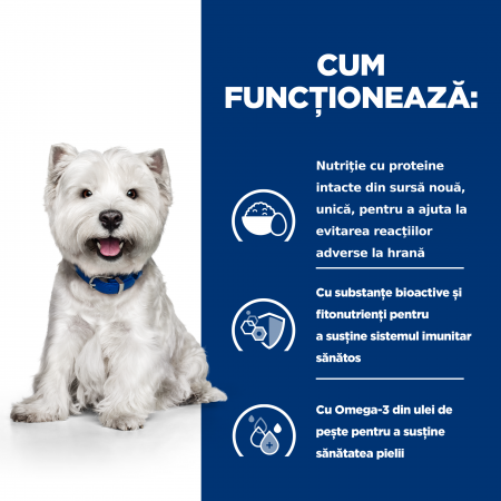 Pachet 6kg Hill's PD Canine Derm Complete Mini + 12 x Hrana umeda dietetica pentru caini Hills Derm Complete 370 g [8]
