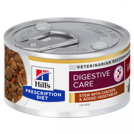 Produse - 82g Hill's PD Feline I/D Chicken and Vegetable Stew, hrană umedă tocăniță dietă veterinară pentru pisici cu probleme digestive