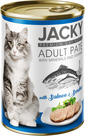 Produse - Jacky Premium Cat Food cu somon si sardine 415g