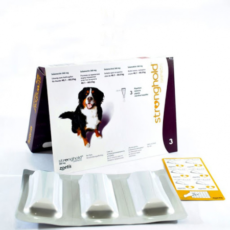 Stronghold - Stronghold 360 mg ( 40-60 kg ) cutie cu 3 pipete, Deparazitare externa si interna pentru caini