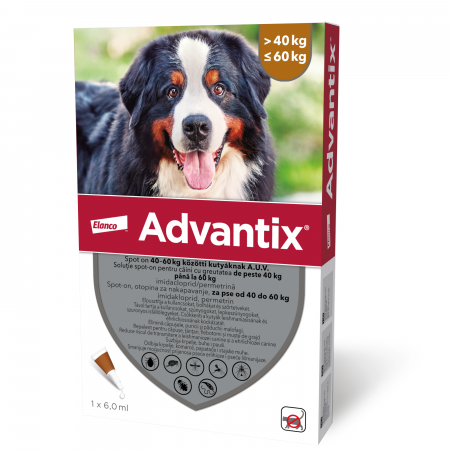 ADVANTIX - Pipetă antiparazitară Advantix 600 pentru câini 40-60 kg VetPet-Shop
