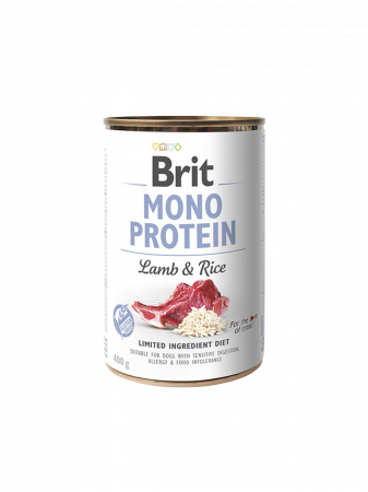 Hrană umedă pentru câini Brit Mono Protein cu Miel și Orez Brun 400 g [0]