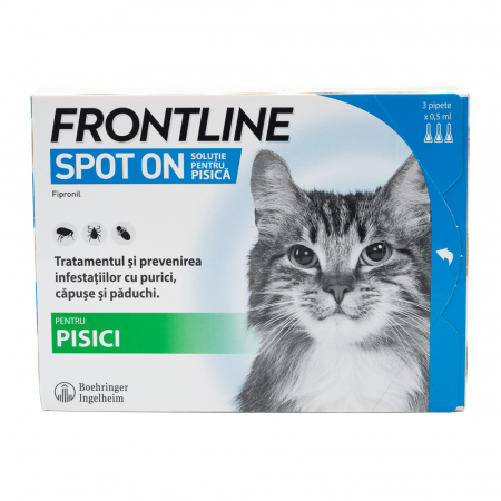 PENTRU PISICI - Deparazitare externă pentru pisici Frontline Spot-On Cat - cutie cu 3 pipete