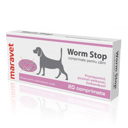Deparazitare interna pentru caini Worm Stop x 4 tablete