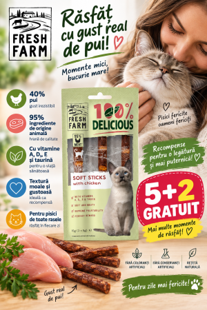 Pet food - Fresh Farm Soft Sticks Pui 3x5g – Recompense Pisici
