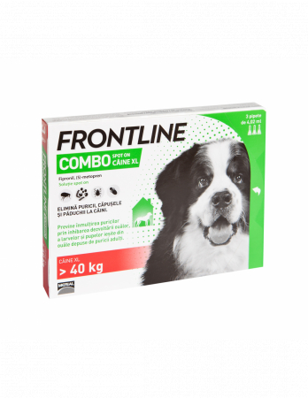 Produse - Deparazitare externă pentru câini Frontline Combo Dog XL 40-60 kg - cutie cu 3 pipete