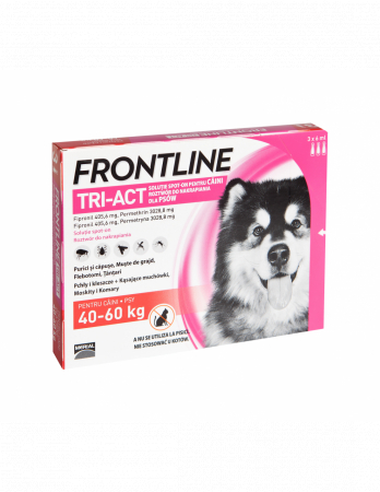 Produse - Deparazitare externă pentru câini Frontline Tri-Act XL 40-60 kg - cutie cu 3 pipete