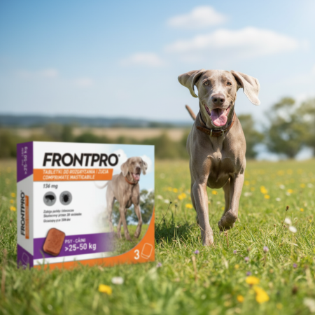 Frontpro 136 mg, comprimate masticabile antiparazitare pentru câini 25-50 kg, împotriva puricilor și căpușelor, 3 comprimate [3]