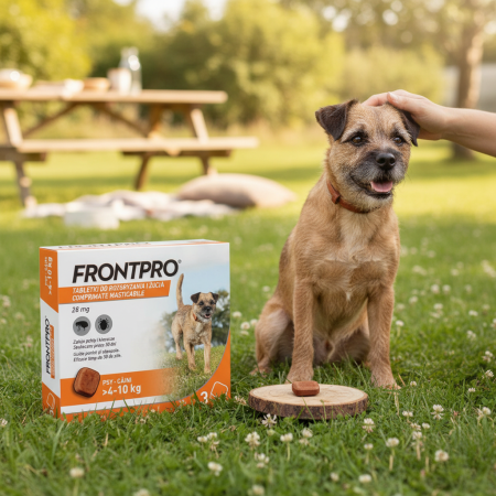 Frontpro 28 mg, comprimate masticabile antiparazitare pentru câini 4-10 kg, împotriva puricilor și căpușelor, 3 comprimate [3]