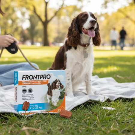 Frontpro 68 mg, comprimate masticabile antiparazitare pentru câini 10-25 kg, împotriva puricilor și căpușelor, 3 comprimate [2]