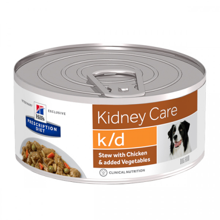 HILLS PD - 156g Hill's PD Canine K/D Chicken & Vegetable Stew , hrană umedă dietă veterinară pentru câini cu probleme renale