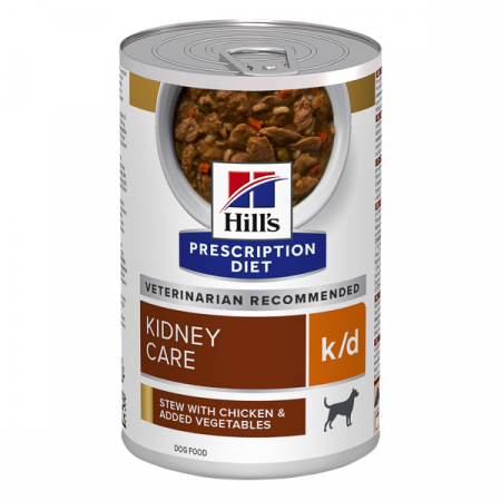 HILLS PD - 354g Hill's PD Canine K/D Chicken & Vegetables Stew , hrană umedă dietă veterinară pentru câini cu probleme renale