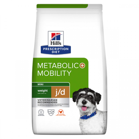 HILLS PD - 3kg Hill's PD Canine Metabolic + Mobility Mini, hrană uscată dietă veterinară pentru câini cu probleme de gratuate și articulare