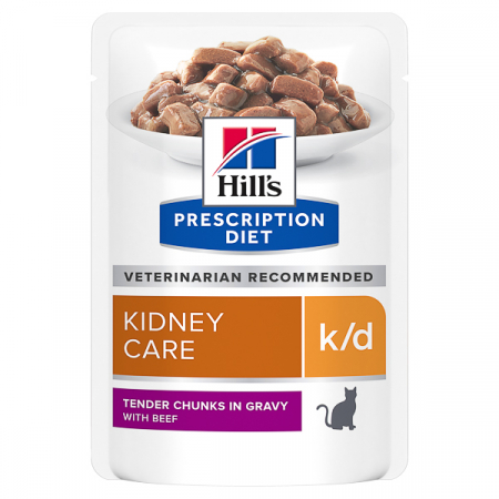 Produse - 85g Hill's PD Feline K/D Beef ( plic ) hrană umedă pentru pisici cu probleme renale
