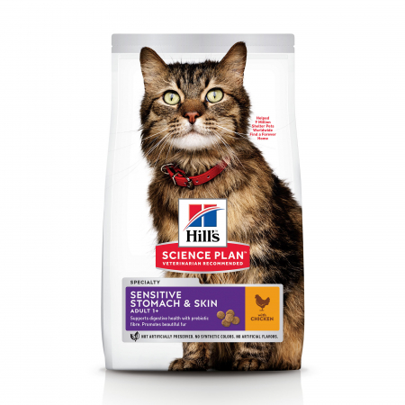PENTRU PISICI - Hill’s SP Adult Sensitive Stomach & Skin  hrana pentru pisici cu pui 7 kg