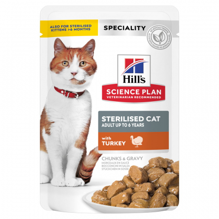 Produse - Hill's SP FELINE ADULT STERILISED TURKEY 85gr