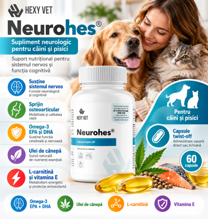 NUTRACEUTICE - NeuroHes pentru câini și pisici – Supliment neurologic veterinar pentru susținerea sistemului nervos