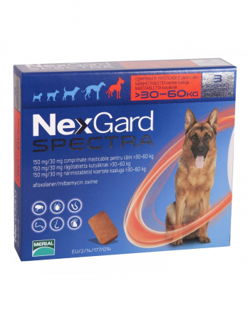 Nexgard Spectra - Deparazitare externă pentru câini - Nexgard Spectra XL cutie cu 3 comprimate masticabile