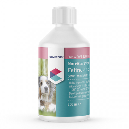 Suport pentru piele si blana - NutriCareVet Canine & Feline Supplement for Skin & Coat Support Liquid 250 ml