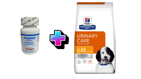 Regim Special - Pachet Azomed 120 capsule + 12kg Hill's PD Canine C/D, hrana dieta uscata pentru caini