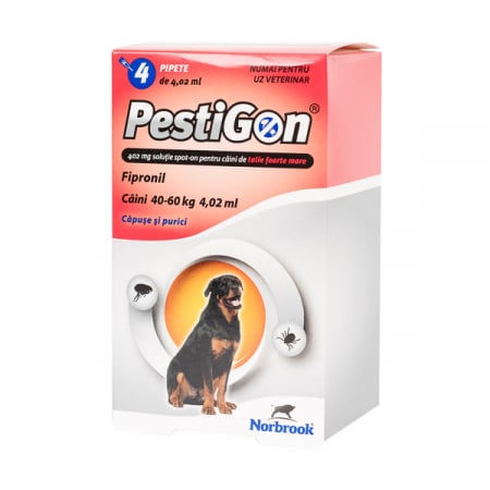 Pestigon Dog XL 40-60 kg - set 4 pipete deparazitare externă câini foarte mari