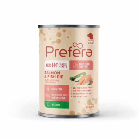Import - Prefera Coarse pate with salmon, zucchini, sweet potatoe and herbs 400 gr