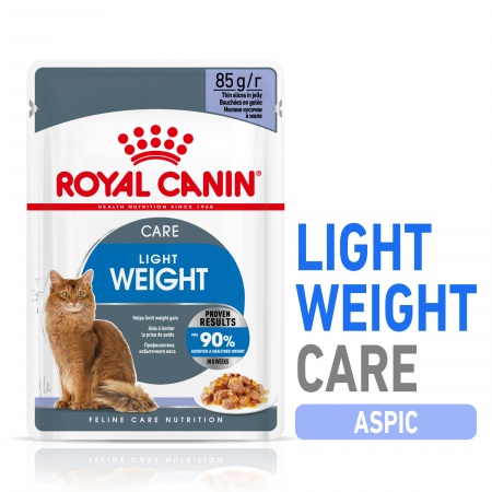 PLICURI - Royal Canin Ultra Light In Jelly Care Adult hrana umeda in aspic pisica limitarea cresterii in greutate, 12 x 85 g