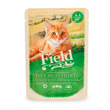 Pet food - Sam's field cat plic with duck filets / jerusalem artichoke 85gr