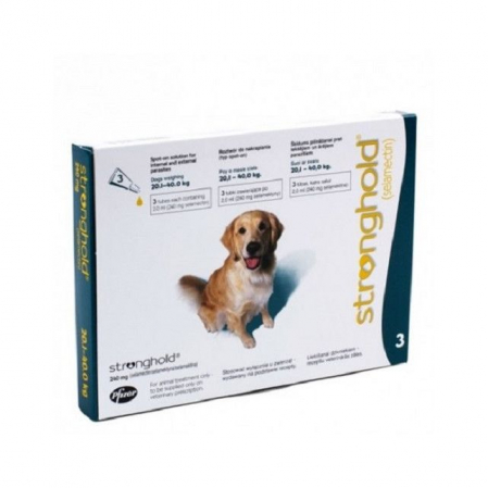 Stronghold - Stronghold 240mg ( 20-40 kg ) 1 pipetă, Deparazitare externa si interna pentru caini