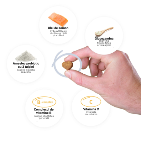 Tipaw 8-in-1 Multivitamins – Supliment multivitaminic complet pentru câini, 60 de comprimate masticabile moi, Complex 8-în-1 cu vitamine, minerale și nutrienți esențiali pentru energie, imunitate și s [2]