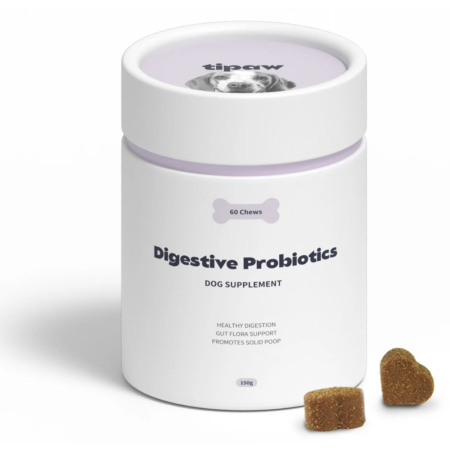 PROMOȚII - Tipaw Digestive Probiotics – Supliment pentru câini cu probleme digestive, 60 comprimate masticabile moi